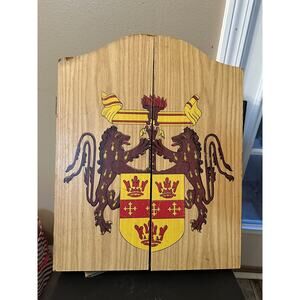 Vintage Franklin Master Cabinet & Dart Game Set 3550 The Lord Of Arms